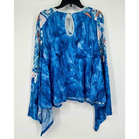 Anthropologie Meadow Rue Linen Fields Swing Top Size M blue - Picture 7 of 10